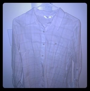 Women shirt. Tan with delicate lines